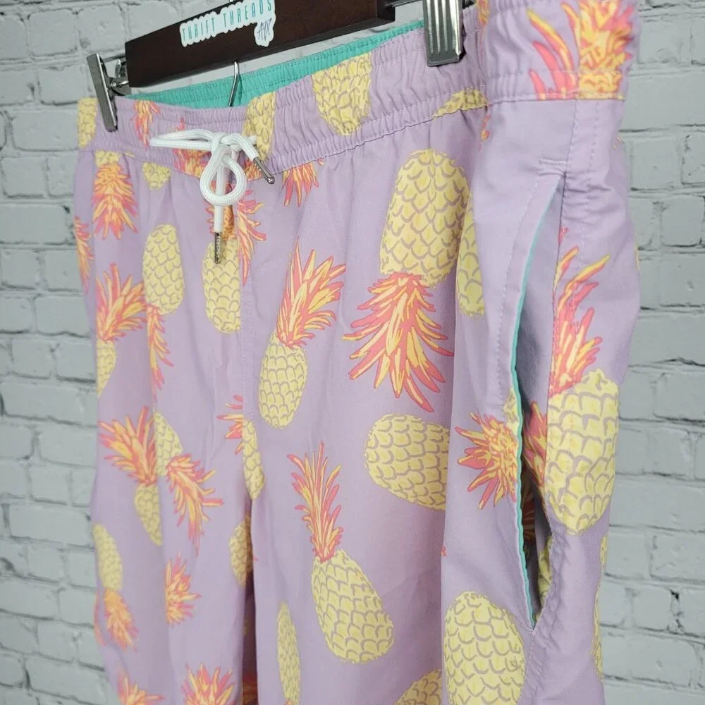 Bonobos Purple Pineapple Mesh Lined Board Shorts Swim Trunks Size Medium M